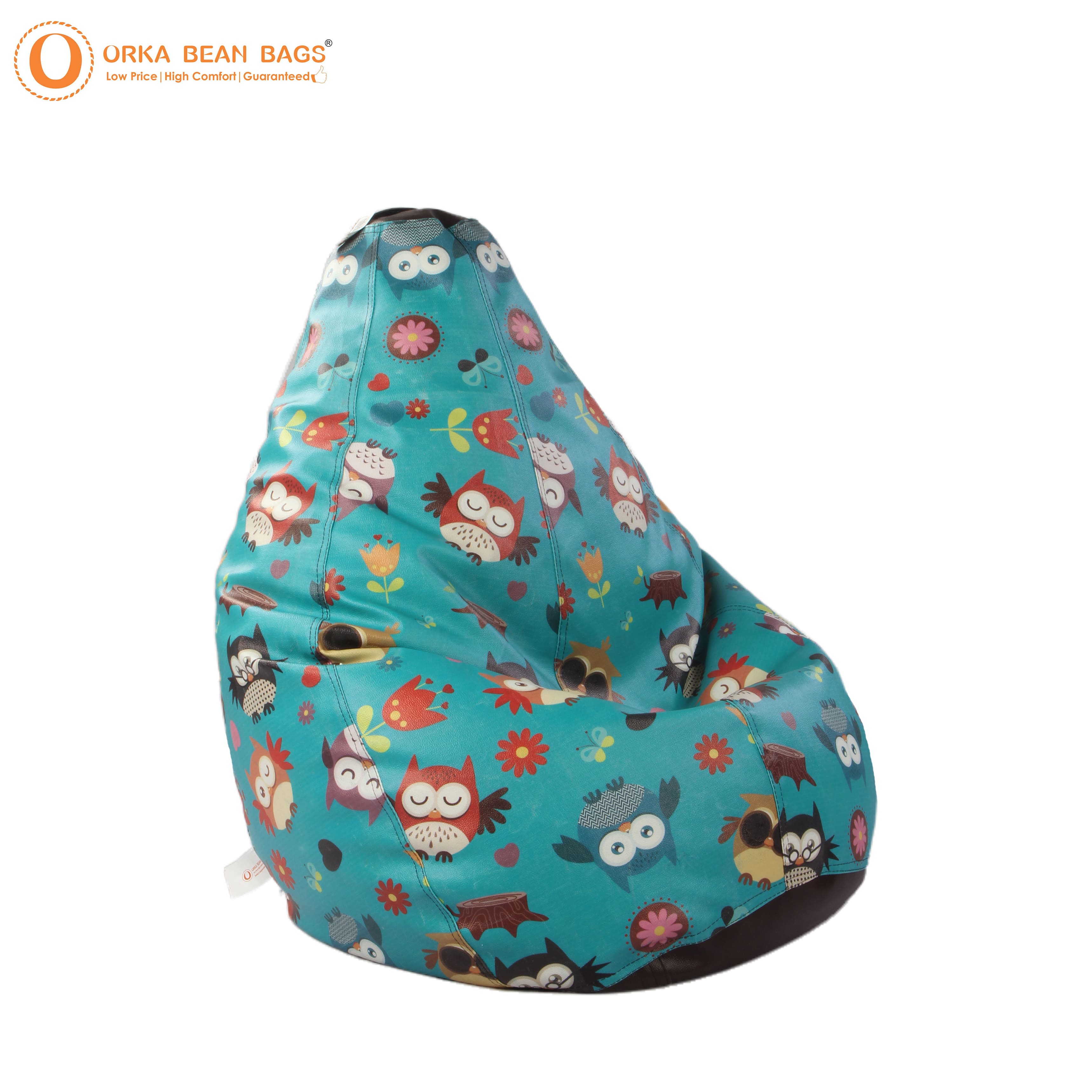 Orka Digital Printed Owl Screenprint XXXL Bean Bag Filled With Beans